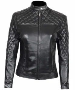 RS WY1 Women Genuine Leather BLACK Jacket