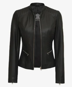 RS WY2 Women Genuine Leather BLACK Jacket