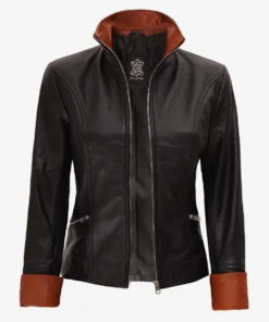 RS WY3 Women Genuine Leather BLACK Jacket