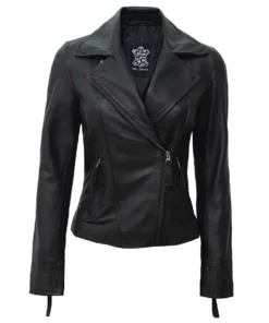 RS WY5 Women Genuine Leather BLACK Jacket